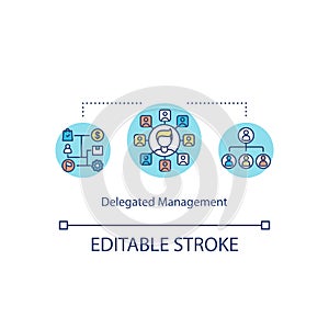 Delegated management concept icon