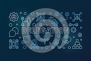 Delegation blue horizontal illustration - vector banner photo