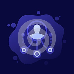 delegation or multitasking icon, vector design