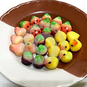 Deletable imitation fruit (Thai dessert)