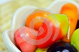Deletable imitation fruits (Strawberry shaped)