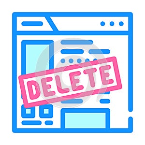 delete account color icon vector illustration