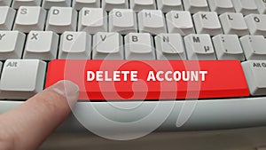Delete account on red button of a keyboard