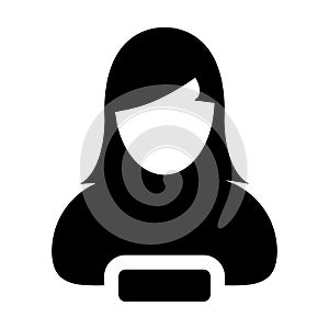 Delete Avatar icon vector female user person profile avatar with minus symbol in flat color glyph pictogram