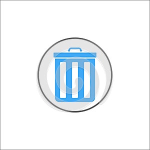 Delete and bin solid icon, mobile sign and garbage