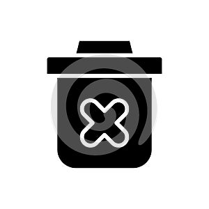Delete black glyph icon