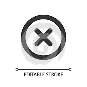 Delete button pixel perfect linear ui icon