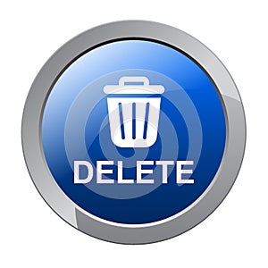 Delete button trash bin icon