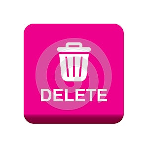 Delete button trash bin icon