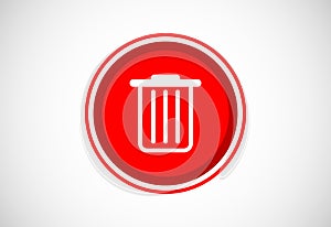 Delete button trash can, bin symbol. Delete web icon vector illustration