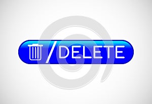 Delete button trash can, bin symbol. Delete web icon vector illustration