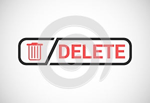 Delete button trash can, bin symbol. Delete web icon vector illustration