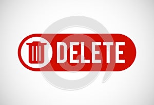 Delete button trash can, bin symbol. Delete web icon vector illustration