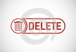 Delete button trash can, bin symbol. Delete web icon vector illustration