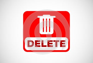 Delete button trash can, bin symbol. Delete web icon vector illustration