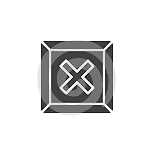 Delete button vector icon