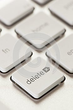Delete button on a White and Grey Computer Keyboard
