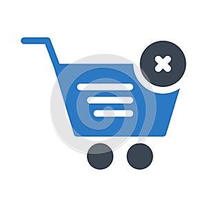 Delete glyph colour vector  icon