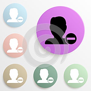 delete contact badge color set. Simple glyph, flat vector of web icons for ui and ux, website or mobile application