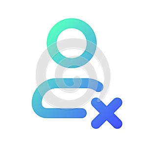 Delete contact pixel perfect gradient linear ui icon