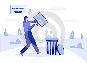 Delete data illustration concept vector design