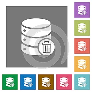 Delete from database square flat icons