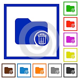 Delete directory flat framed icons