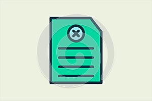 Delete Document icon. icon related to UI elements. suitable for web site, app, user interfaces,element, printable etc. flat line