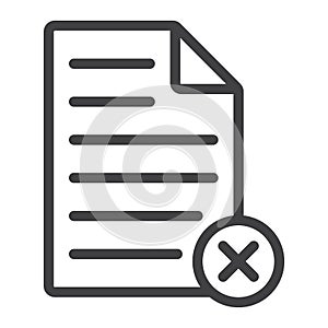 Delete document line icon, web and mobile,