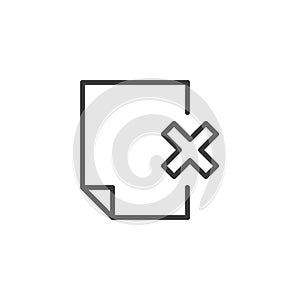 Delete file document line icon