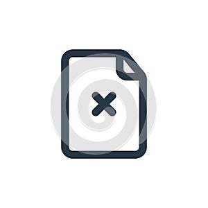 delete file icon vector from file and folder concept. Thin line illustration of delete file editable stroke. delete file linear