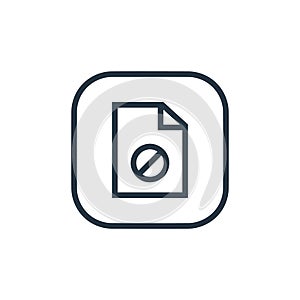 delete file icon vector from files and folders concept. Thin line illustration of delete file editable stroke. delete file linear