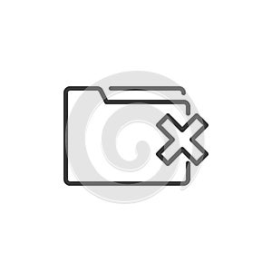 Delete folder file line icon