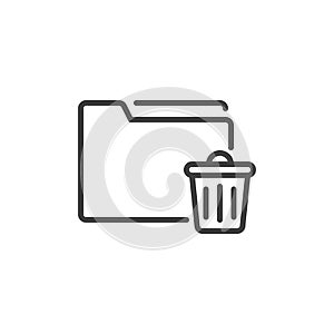 Delete folder file line icon