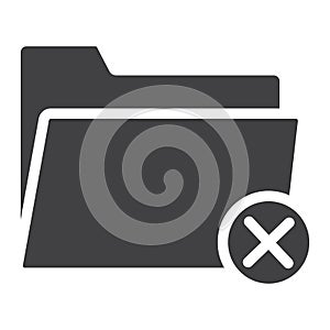 Delete folder glyph icon, web and mobile, delete