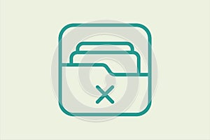 Delete Folder icon. icon related to UI elements. suitable for web site, app, user interfaces,element, printable etc. line icon