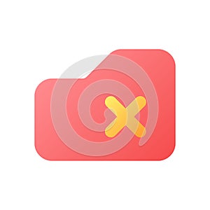 Delete from folder pixel perfect flat gradient color ui icon