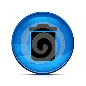 Delete icon on classy splash blue round button illustration