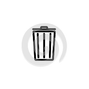 Delete icon-garbage, trash can, rubbish basket vector line icon, simple linear pictogram EPS 10