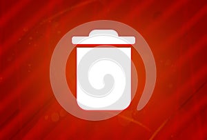 Delete icon isolated on abstract red gradient magnificence background