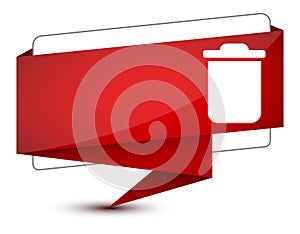 Delete icon isolated on elegant red tag sign illustration