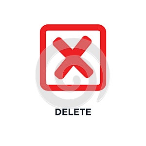 delete icon. no sign, close, cancel, wrong and reject concept sy