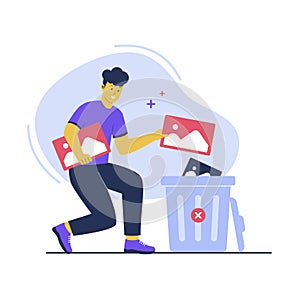 Delete image file concept illustration
