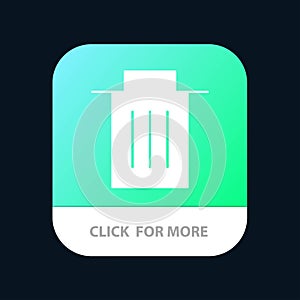 Delete, Interface, Trash, User Mobile App Button. Android and IOS Glyph Version