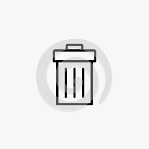 Delete line icon design. Garbage mark vector illustration.