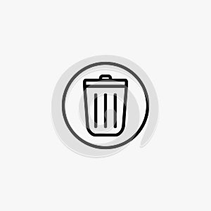 Delete line icon design. Garbage mark vector illustration.
