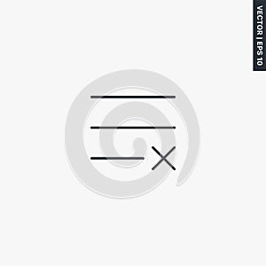 Delete list, linear style sign for mobile concept and web design