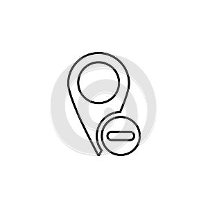 Delete, location icon. Simple thin line, outline vector of location icons for ui and ux, website or mobile application