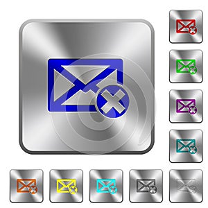 Delete mail rounded square steel buttons