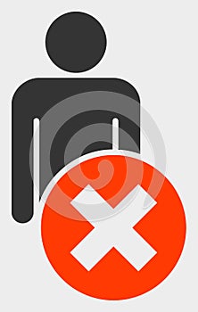 Delete Man Vector Icon Illustration